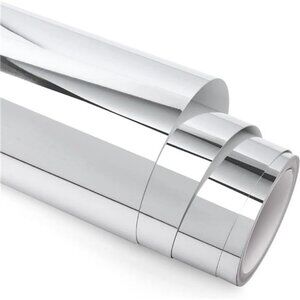 Chrome Silver Mirror Adhesive Vinyl for DIY Decor,Chrome Vinyl Mirror Film